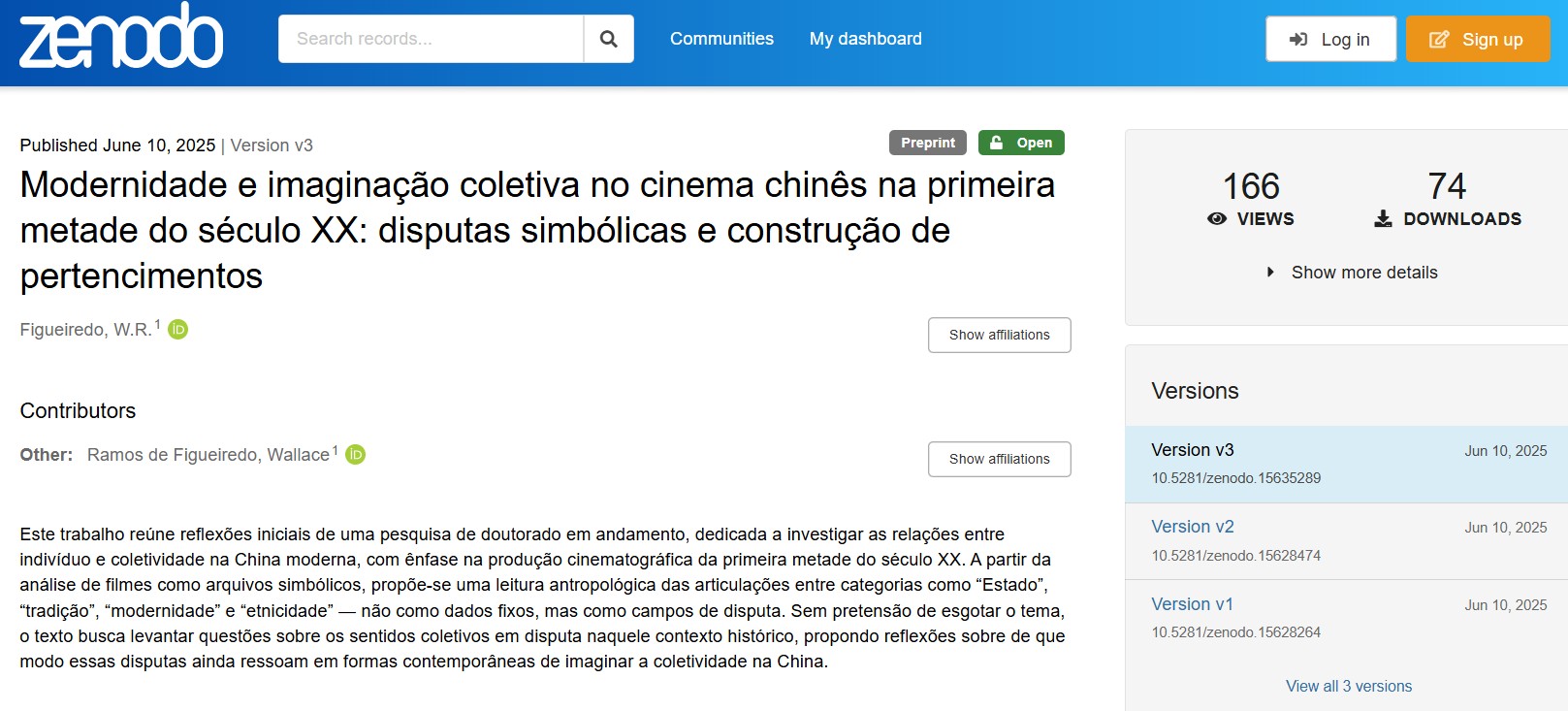 Capa: Modernidade e imaginação coletiva no cinema chinês na primeira metade do século XX: disputas simbólicas e construção de pertencimentos