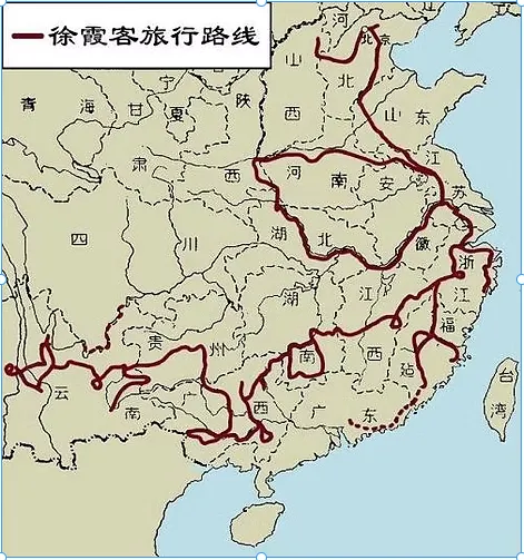 Rota de viagem de Xu Xiake